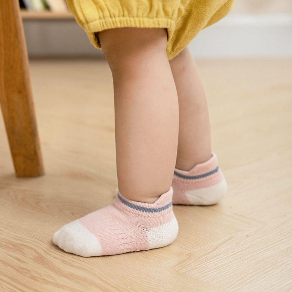5Pairs Cotton Kids Ankle Sock Letter Toddle Walking Socks Creative Baby Floor Socks  Daily