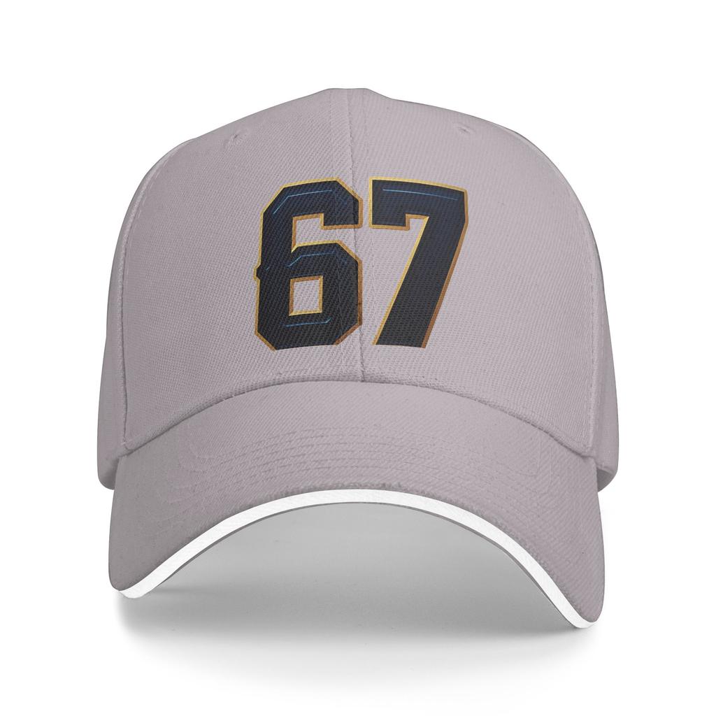 Summer Casual Baseball Cap Minimalist Number 67 Kpop Rock Hip Hop Hats For Men Adult Sun-Proof  Fitted Retro Snapback Cap
