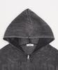 WEGO Vintage Wash Mesh Long Size Sumikuro Women's Hoodie, Sleeve, F,