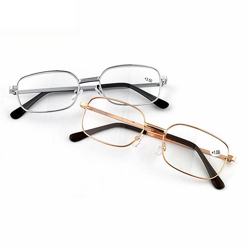 1 tk Fashion Unisex kerge kullast metallraamiga eakate prillid hüperoopiaprillid