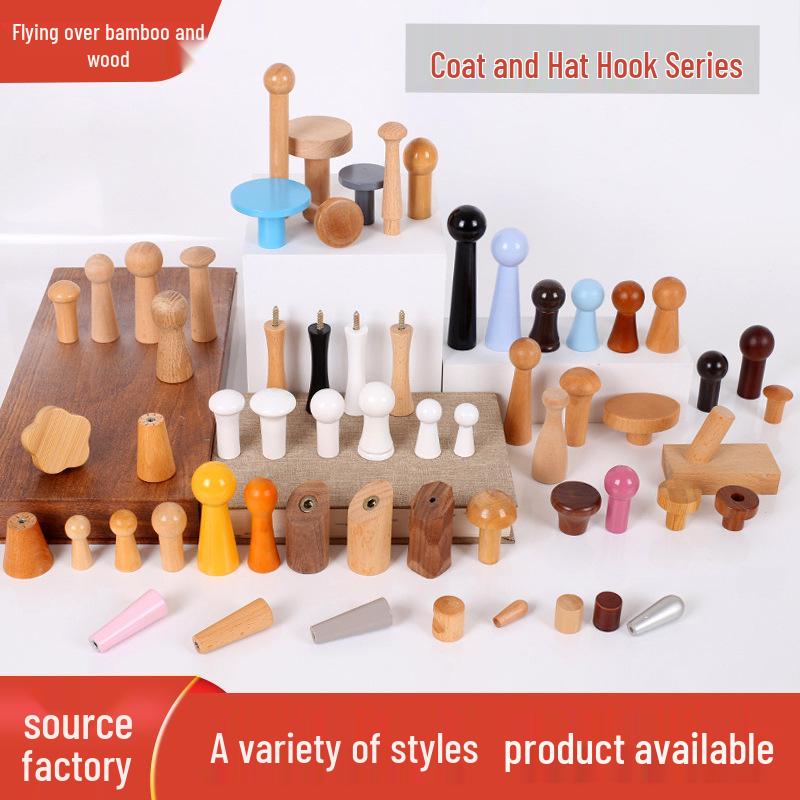 Solid Wood Coat and Hat Hook for Entryway Door