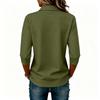 Women's Casual Button Front Polo Shirt Three Quarter Sleeve Solid Color Collared Top Lightweight Comfortable Fit for Everyday Wear
