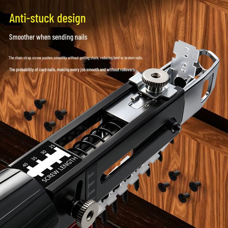 Pistola de Parafusar Automática com Cinta de Corrente: Chave de Fenda Elétrica para Marcenaria, Placa de Gesso e Parafusos Autoatarraxantes
