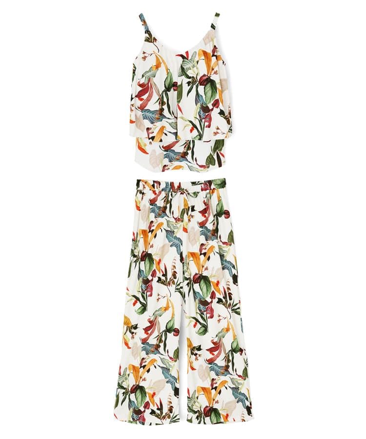 

Swimwear Tankini set and long pants set White [Sanai Paradise] [Coral veil] 55-58-5-8125, 55-58-5-8126 Women s білий