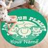 Mr. Men Little Miss Custom Name Round Area Rug,Carpet Rug for Living Room Bedroom Sofa Playroom Decor,Non-slip Floor Mat