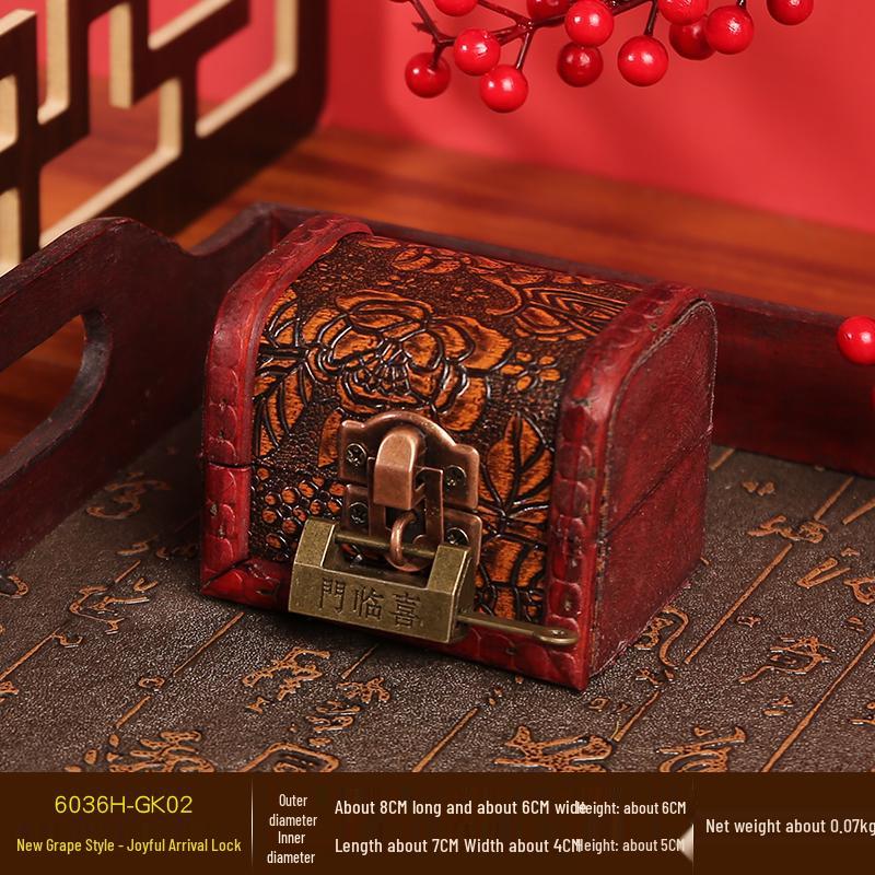 Caja de Joyería Antigua de Madera con Cerradura – Ideal para Anillos, Pulseras y Accesorios