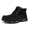 Large size autumn and winter high-top matte leather casual shoes men's top layer cowhide velvet outdoor men's shoes tooling boots