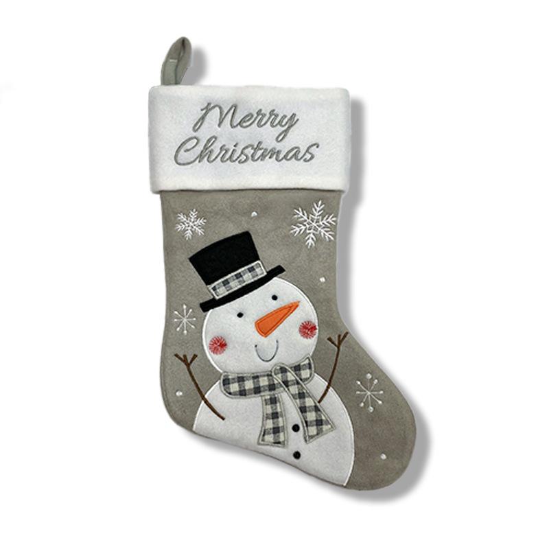 Christmas stockings Santa Claus snowman elk grey Christmas gift stockings decorative candy bag