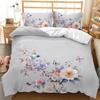 3D Printed Down Duvet Cover Pillowcase Flower Bedding Set for Kids, Home Decoration Gift for Teenagers