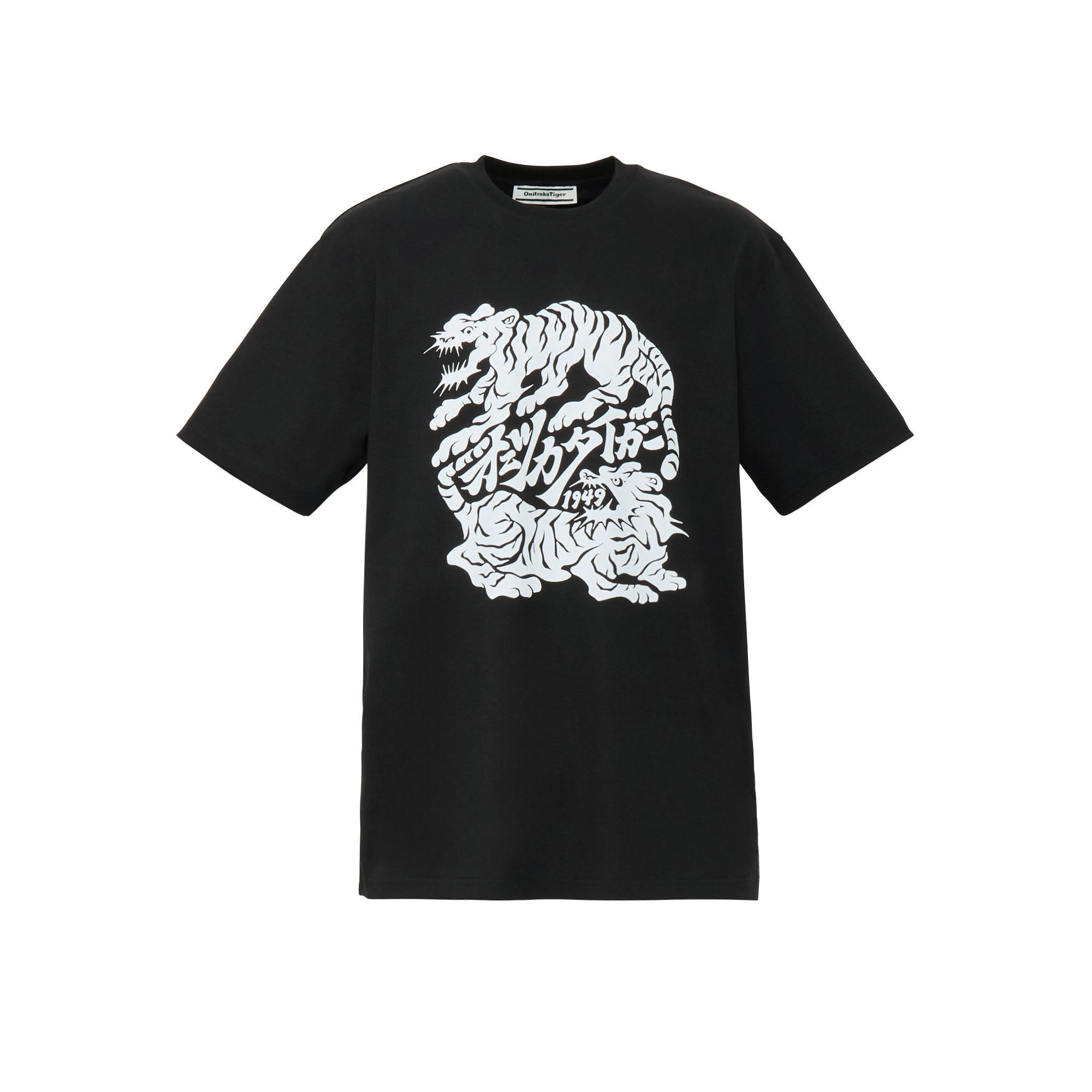 

Onitsuka Tiger Graphic Tee Pullover Round Neck Comfortable T-Shirt Unisex tops Black 2183B616-001 XL