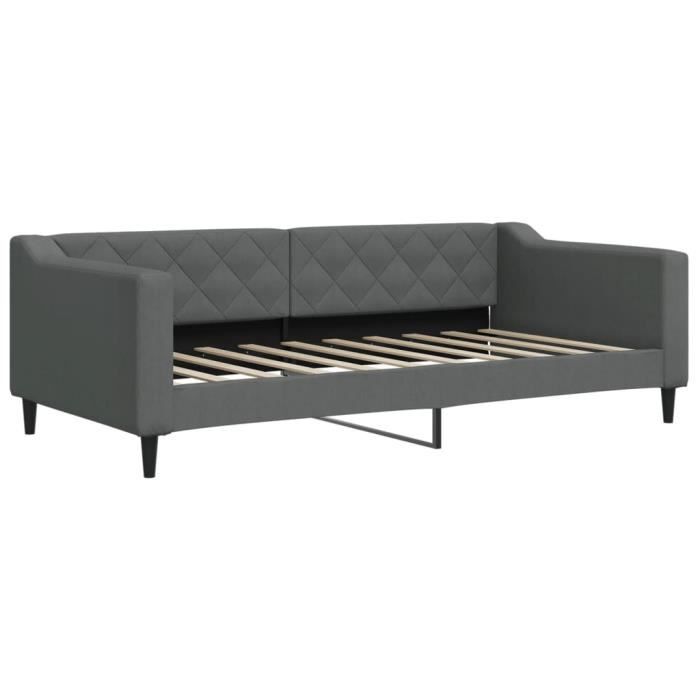 VidaXL Lit de repos gris foncé 90x190 cm tissu 354172