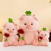 Cute Embracing Flower Four Leaf Pig Cartoon Animal Plush Toy Pillow Children For