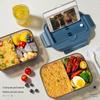 Portable Food Grade Bento Lunch Box with Cutlery for Students and Office Workers