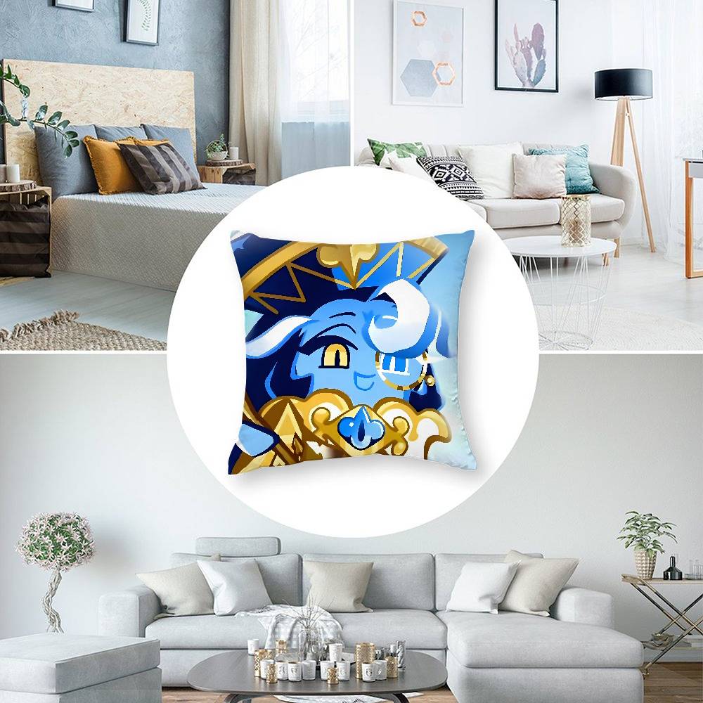 Game C-Cookie Run Kingdom Pillow Case 3D Print Polyester Fiber 40*40cm Home Sofa Throw Decoration Festival Gift