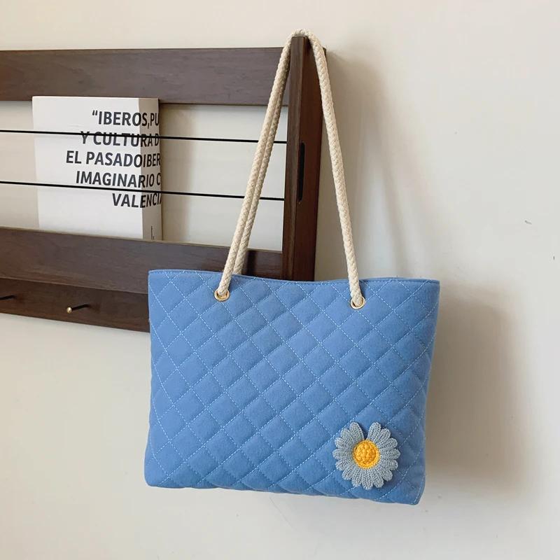 Borsa a Spalla Pendolare Morbida e Semplice in PU Monocromatico con Chiusura a Fiore di Grande Capacità Moda