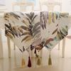 Inyahome Multi-Size Elegant Table Runners Cotton Linen for Home Dining Table Decorative Coffee Jacquard Tea Table Camino De Mesa