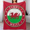Wales Cymru Přehoz Stylový Přehoz na Pohovku pro Domácí Obývací Pokoj