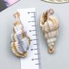 Gold-Plated Natural Shell Conch Pendant for DIY Necklace, Earrings, Wind Chime, or Hanging Ornament.