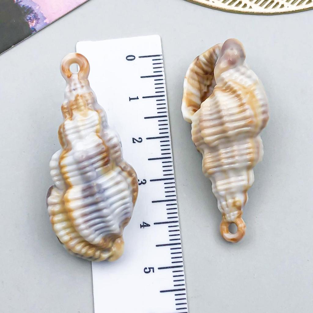 Gold-Plated Natural Shell Conch Pendant for DIY Necklace, Earrings, Wind Chime, or Hanging Ornament.