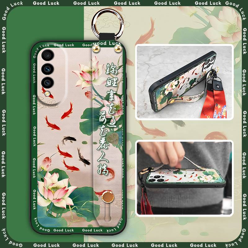 Lanyard For Mom Phone Case For Wiko T50 Shockproof Waterproof Dirt-resistant Phone Holder Silicone Back Cover Kickstand