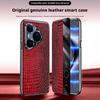 Premium Genuine Leather Crocodile Case For Huawei Pura 80 Ultra/ 80 Pro/80 Pro Plus/80 Magnetic Smart Window Anti-drop Cover
