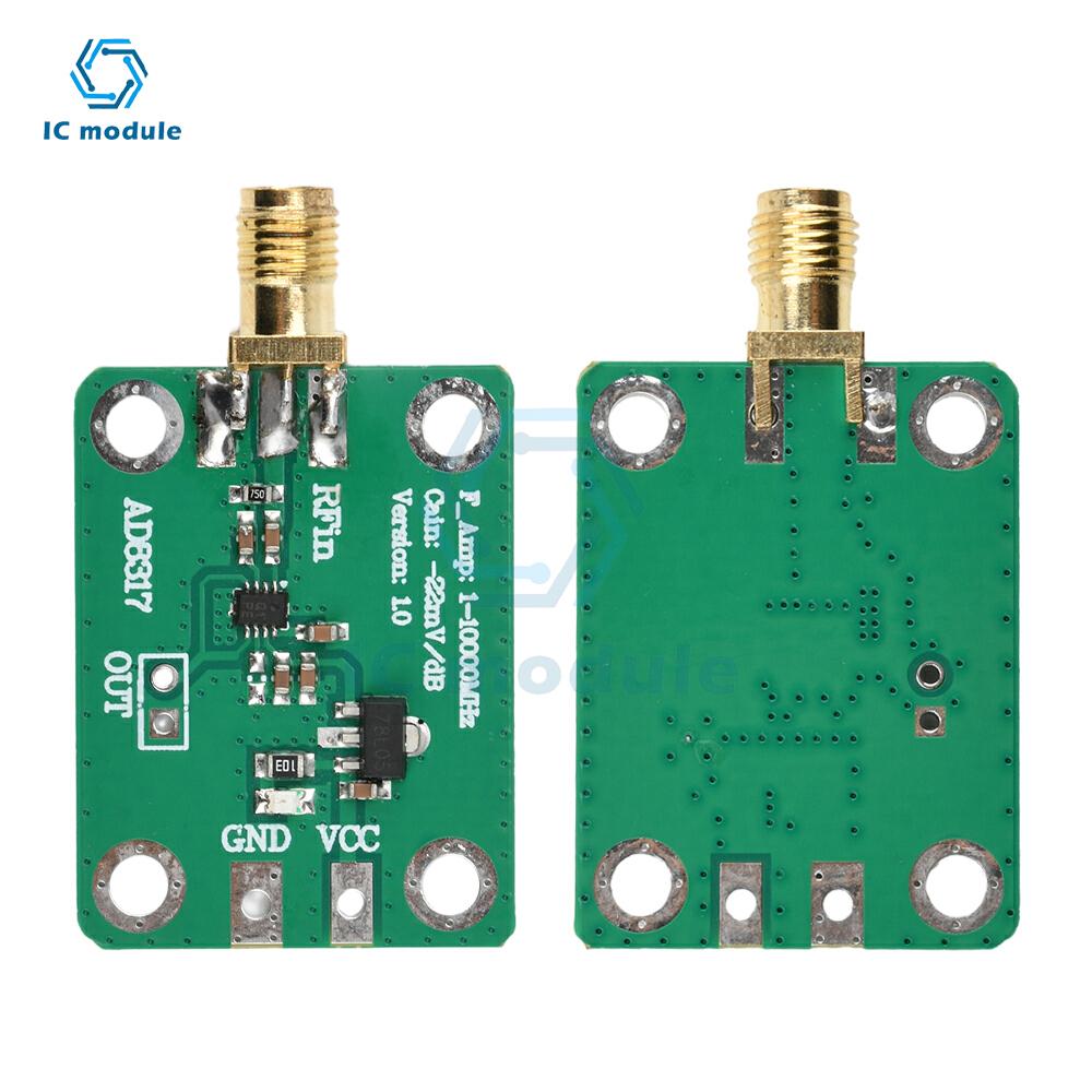 AD8317 High Frequency Output Log Detector Power Meter 1M-10000MHz DC 7-15V RF Module RF Signal Power Detection