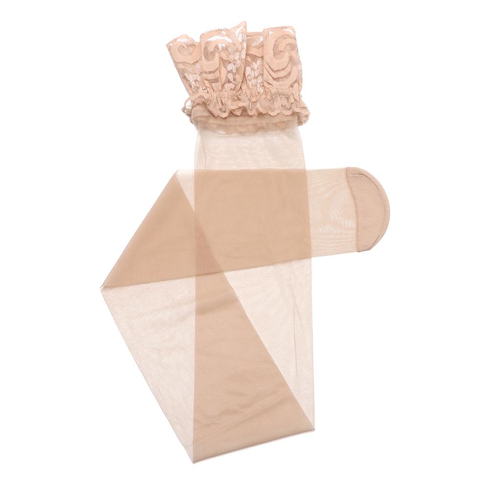 Ladies Women High Knee Hosiery Rib Top Transparent Silk Stocking Cuff Tights High Socks