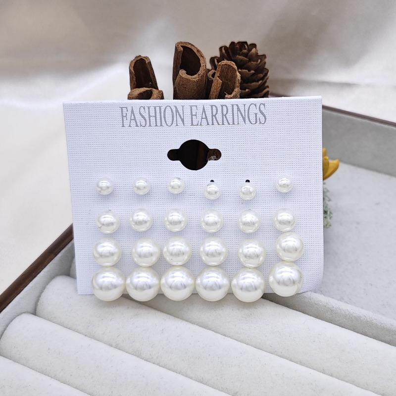 12 Pairs of Fashionable and Simple Zircon Imitation Women's Earring Set Suitable for Daily Wear, Holiday Gifts, Classic Zircon