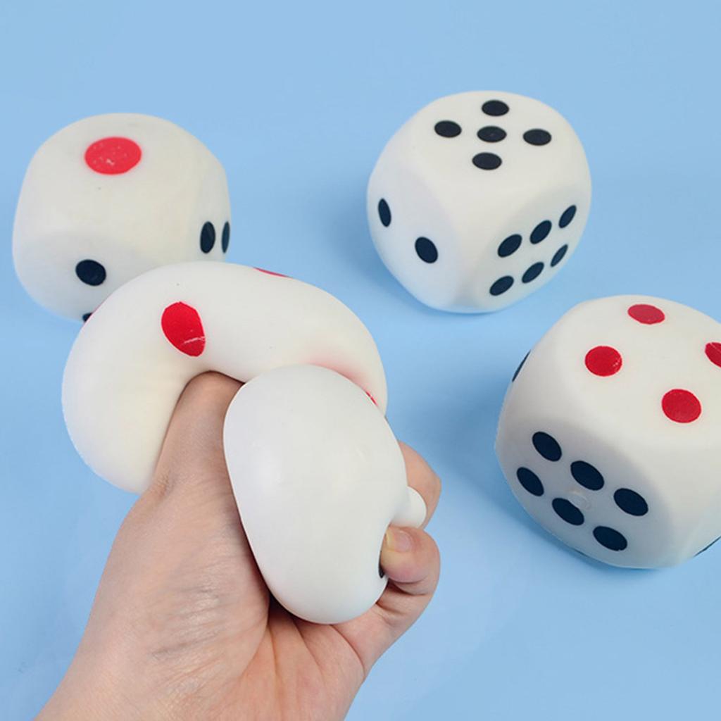 Novelty Dice Board Game Soft Bounce Dice Figurine Squeeze Toy Novelty Gag Table Toy Decompressing Pinch Stress Toy