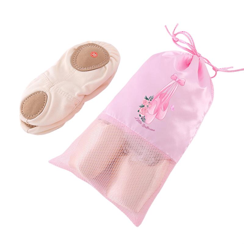 Portable Mesh Dance Bag Breathable Shoes Storage Pouch Girls Ballet Organizer Bags Shoe Pouches Bag Drawstring Dance Shoes Pouch
