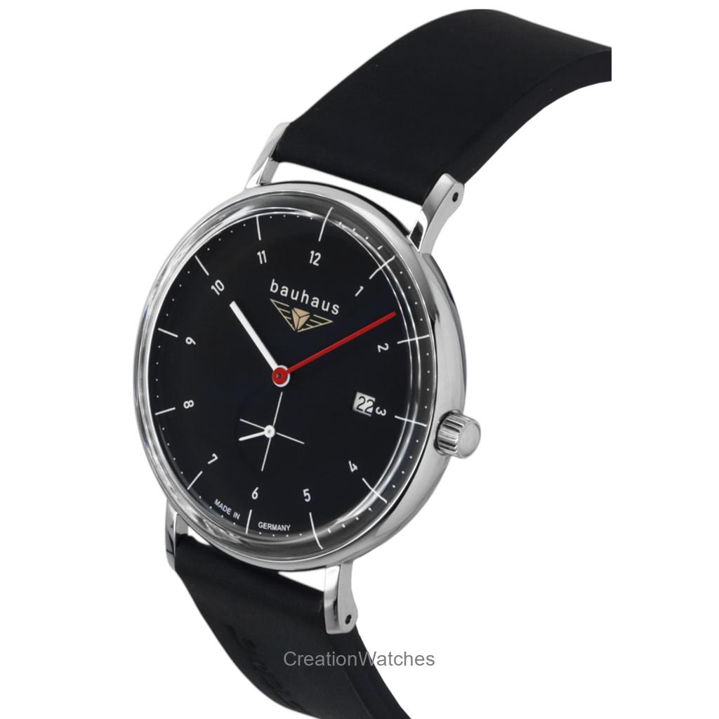 Bauhaus Classic Leather Strap Black Dial Quartz 21302 Men's Watch