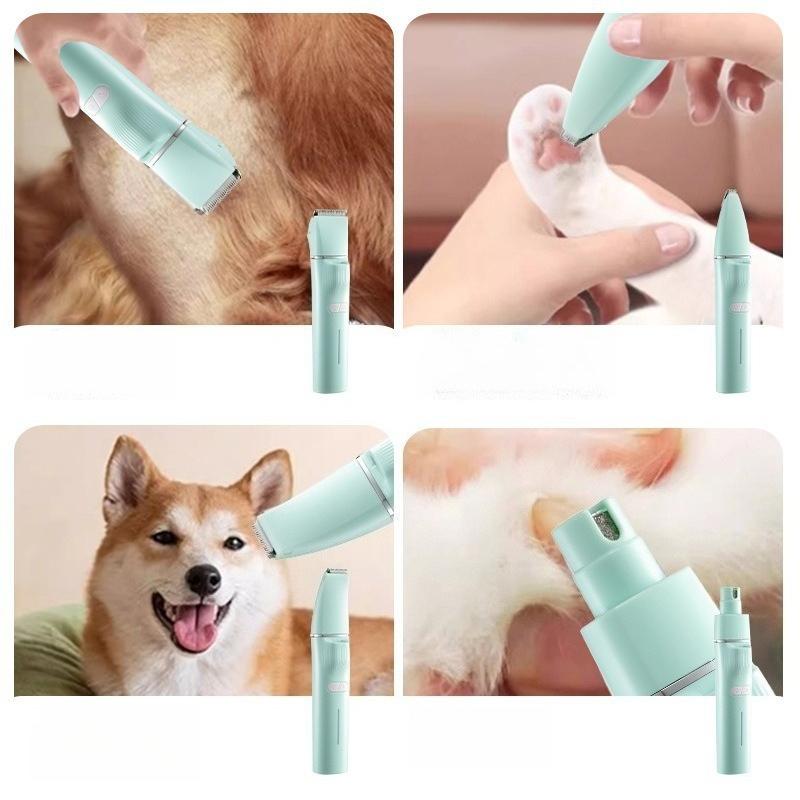 4 in 1 Pet Grooming Clippers for Cats Dogs Trims Paw Hair Detects Ringworm Urine Rechargeable