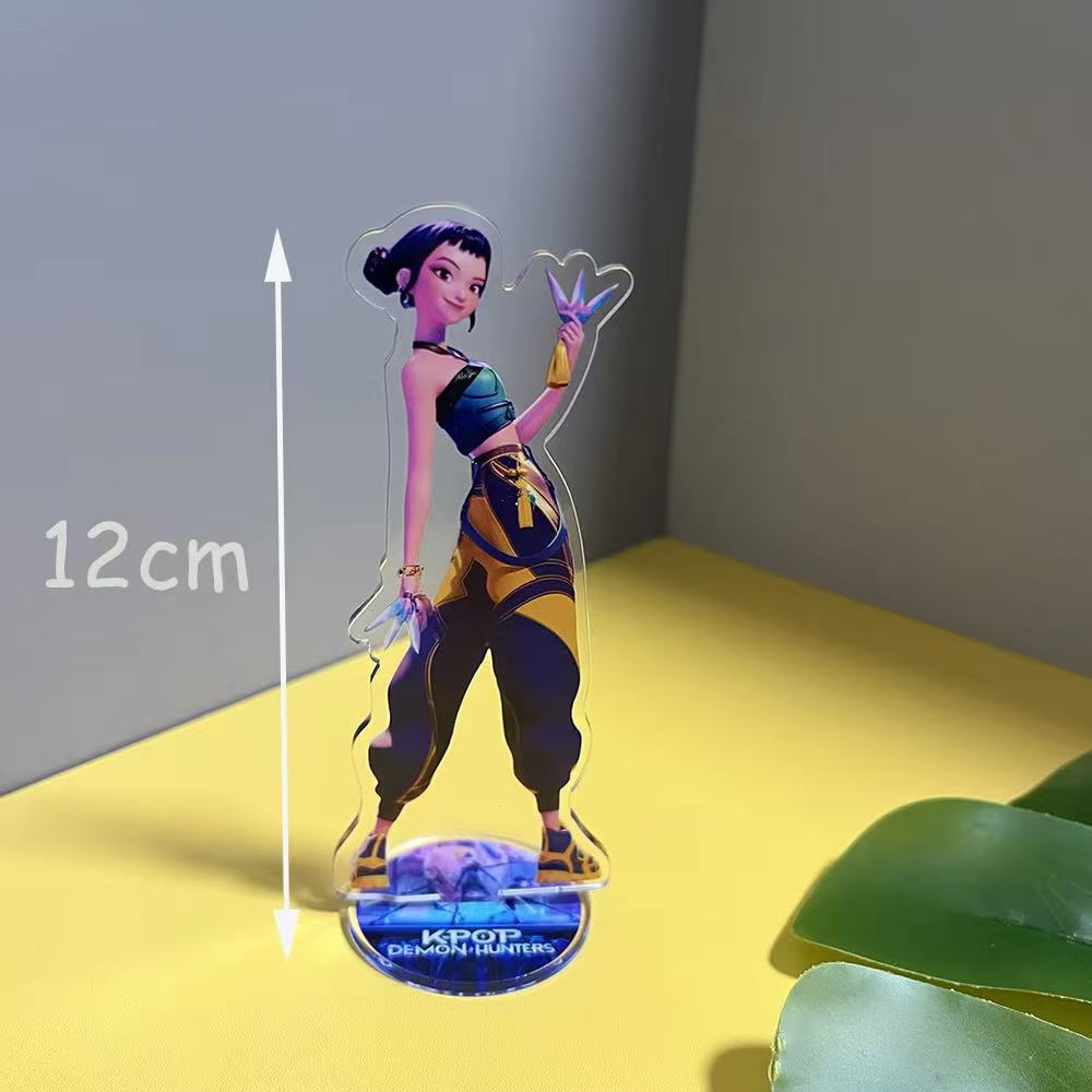 KPop Lovci Démonů Rumi Mira Zoe Akrylový Klíčenka - Stojící Talířky Dekorace na Batoh Přívěsek Ozdoba Doplňky Hračka