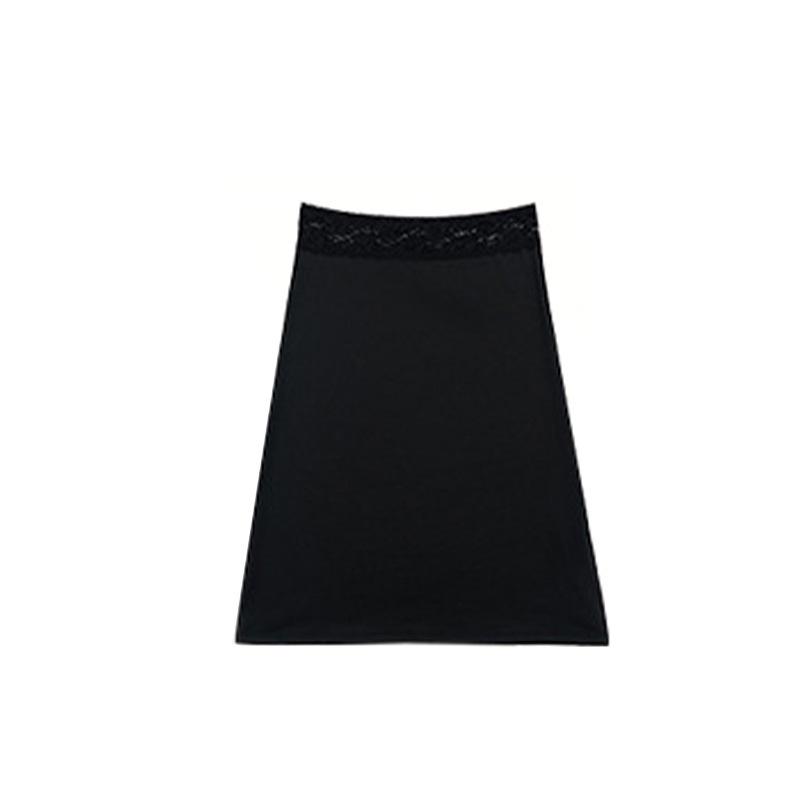 Women's Lace Patchwork Anti-Transparent Midi Skirt - Knee-Length, Anti-Static, Plus Size