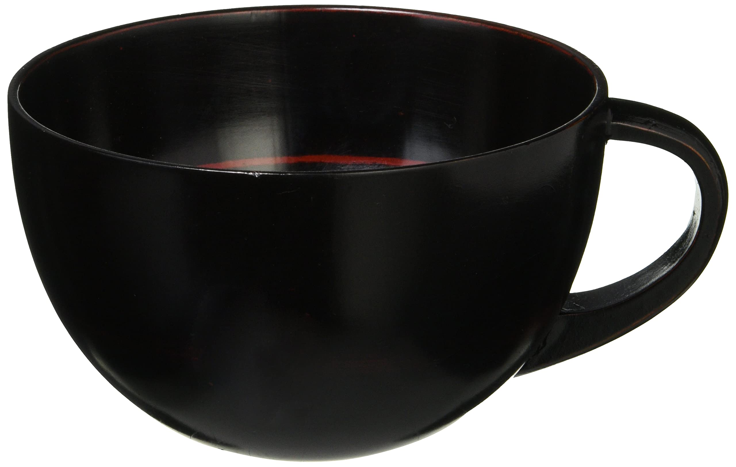 Nagao Handled Lacquered Cup Soup Bowl Large Akebono Wood CP-4