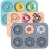 3-Pack Donut Molds, Food-Grade Silicone, Easy To Clean, BPA-Free and Dishwasher Safe, for Chocolate or Cake Baking, Pink/Green