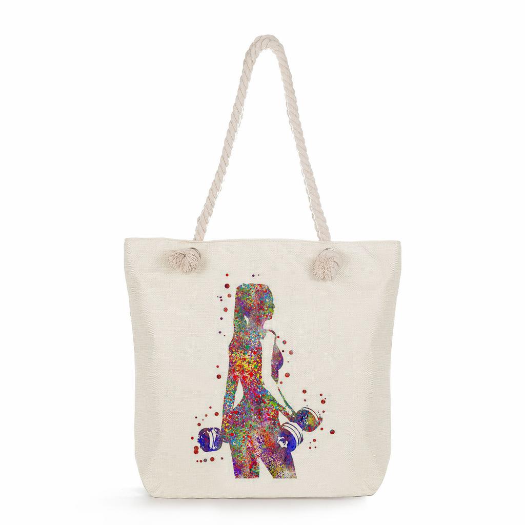 Gymnastics Print Thick Rope Single-shoulder Beach Bag  7248