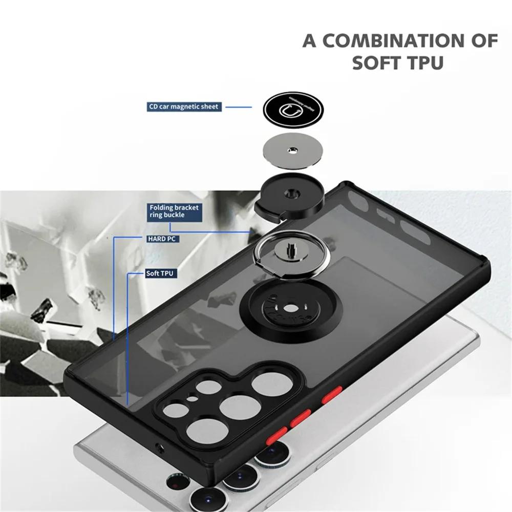 Luxury Magnetic Stand Shockproof Phone Cases for Samsung Galaxy S26 S25 S24 S23 S22 Ultra Plus FE Note 20 Ultra Magnetic Cover