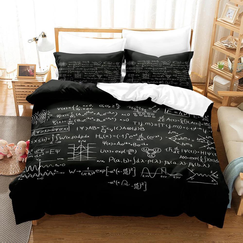 Pizarra Fórmula Adultos Niños Individual Doble Matrimonial Queen King Size Funda Nórdica Dormitorio Genio Matemático Nueva Funda Nórdica Funda de Almohada