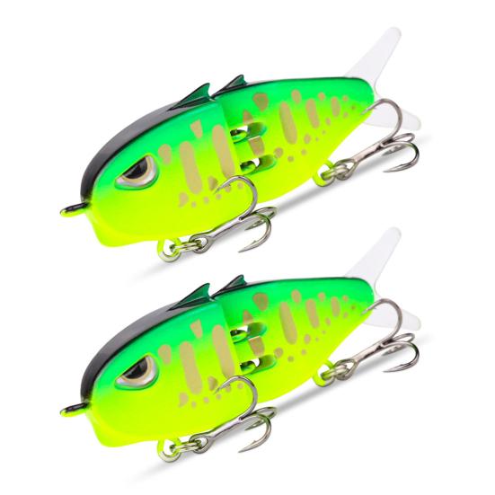 

2 шт. 6 см/6,5 г Многосекционная приманка-карандаш для рыбалки с двойными крючками, медленно тонущая, двухсекционный свимбейт, жесткая искусственная приманка, аксессуары для морской рыбалки зелёный