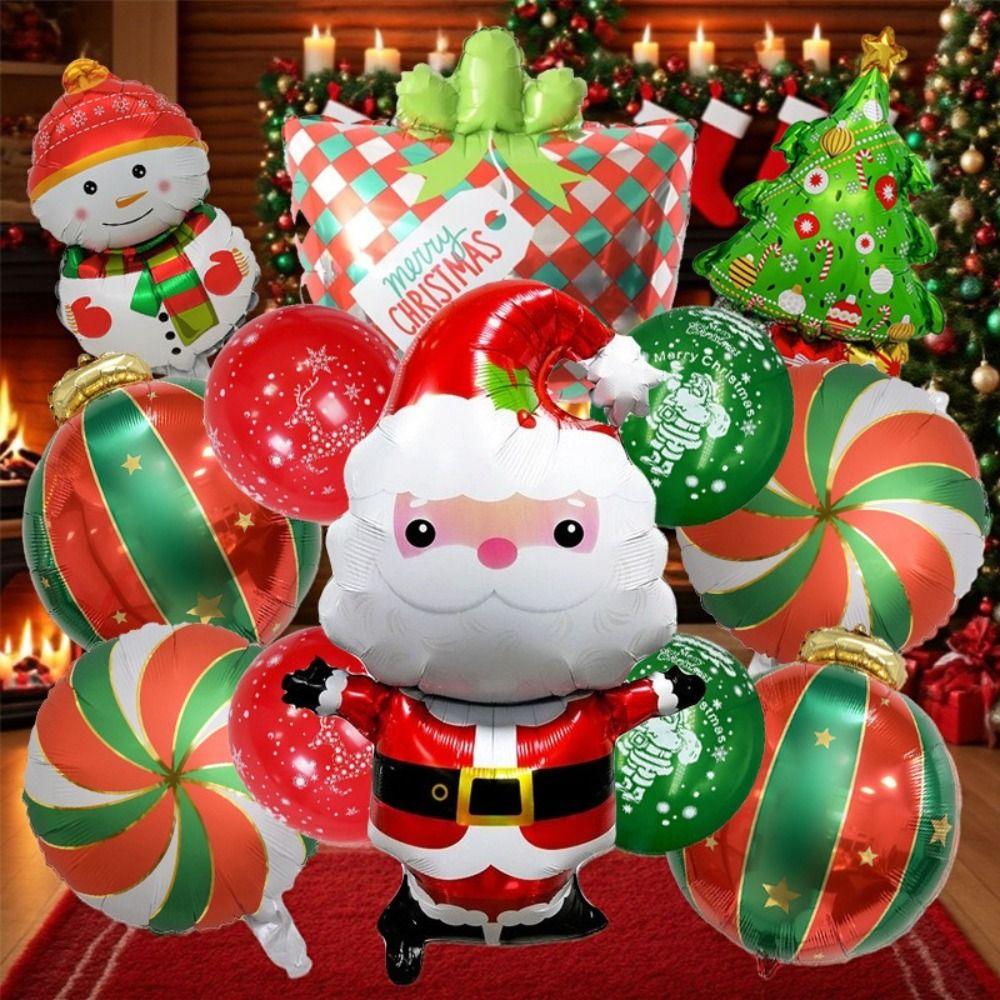Aluminum Film Christmas Balloon DIY Inflatable Balloon New Xmas Foil Balloons  Kids Gift