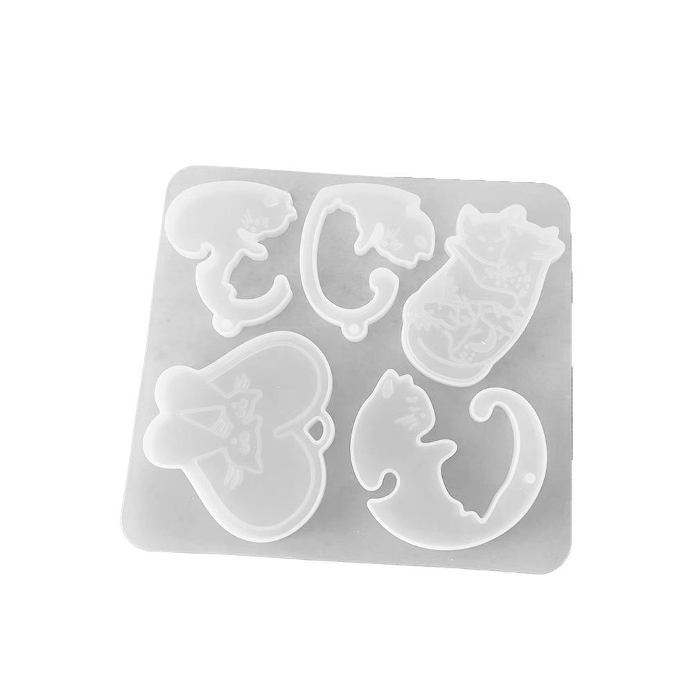 Poppy Crystal Epoxy Resin Cat Pendant & Keychain Mold Kit