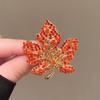 Red Green Color Maple Leaves Full Crystal Rhinestone Brooch Pins Party Wedding Girl Friend Christmas Gifts