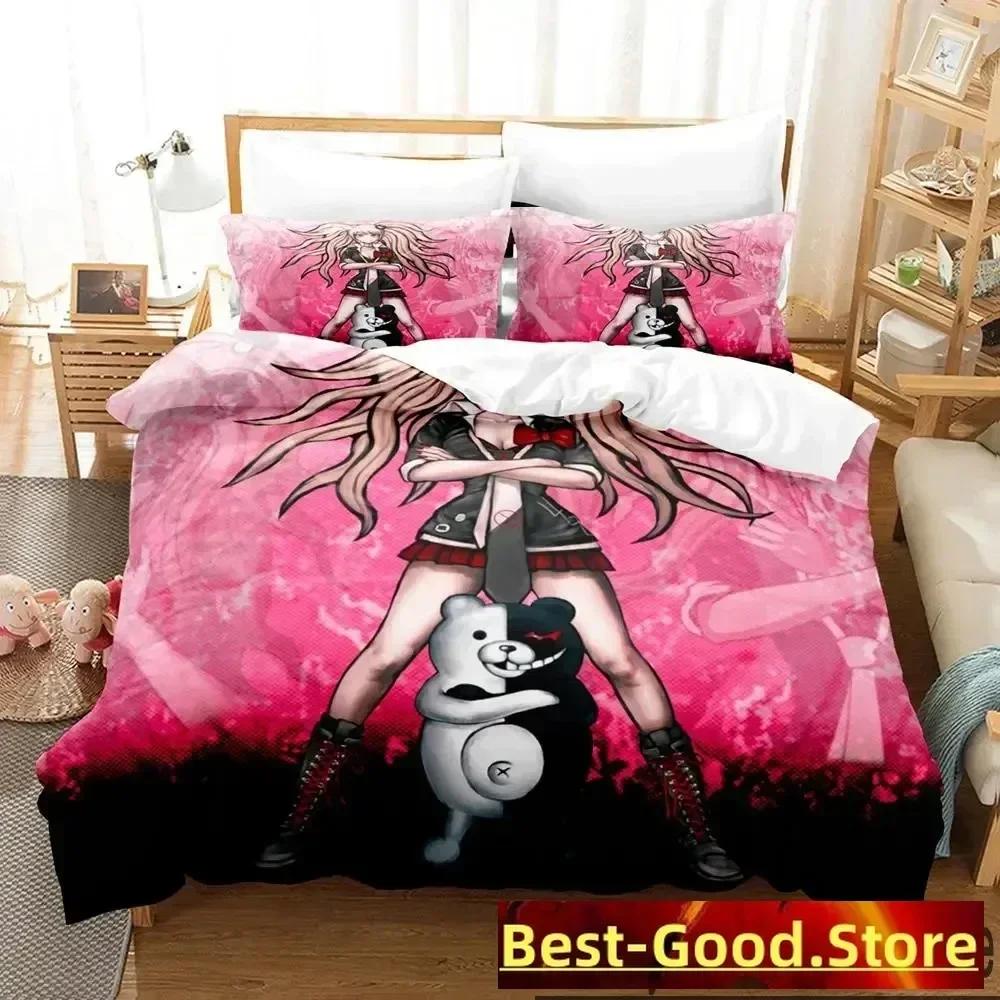 3D Print Anime Danganronpa Bedding Set Duvet Cover Sheet Printed Bed Set Pillowcase Bed Full Queen King Size Comforter Bedroom