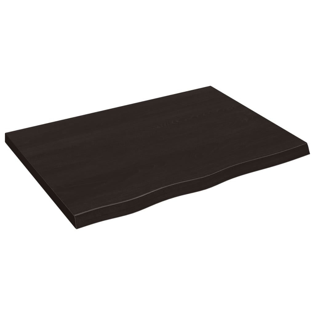 Vidaxl Blat Do Łazienki, Ciemnobrązowy, 80X60X(2-4) Cm, Lite Drewno