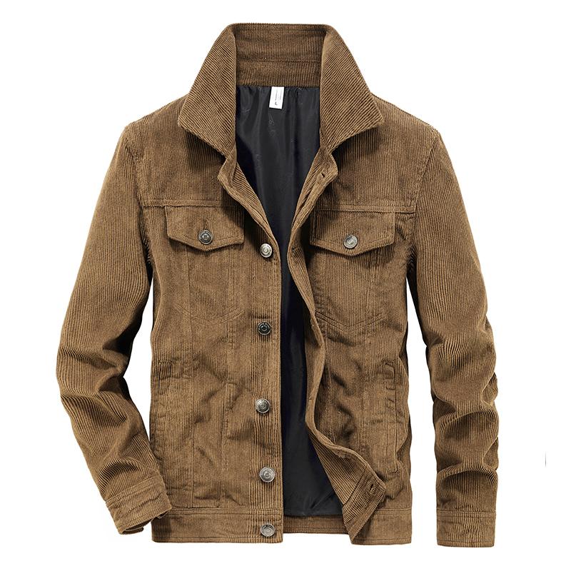 Spring and Autumn Men's Fashion Leisure Outdoor Sports Retro Corduroy Coat Mountaineering Clothing Cotton Cargo Jacket