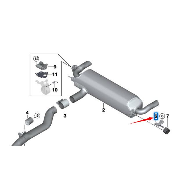 BMW 7 Series G12 & 5 Series G30 Muffler Bracket 18308635586
