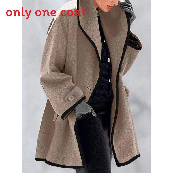 Classic Womens Wool Coat With Solid Color And Button Design For Autumn Winter Casual Wear