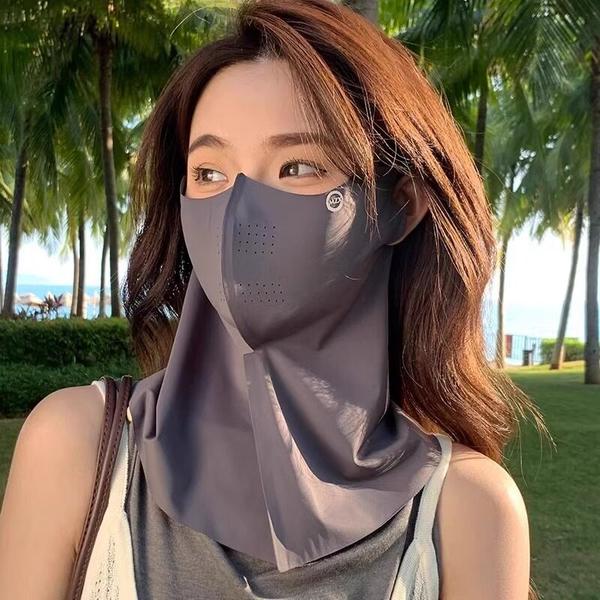 Full Face Sun Mask with Neck Cover for Women, UV Protection Cooling Breathable for Summer Cycling