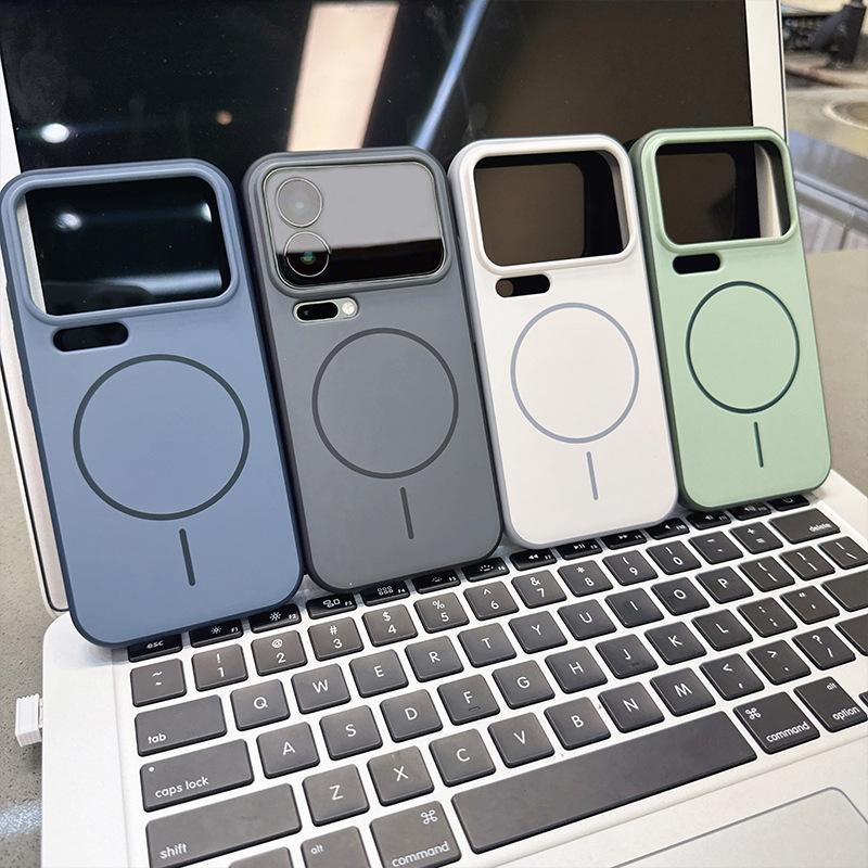 Light Luxury Magnetic Suction Skin Phone Case for Xiaomi 17Pro Mi17 Pro Max Independent Metal Button Shocjproof Protective Cover